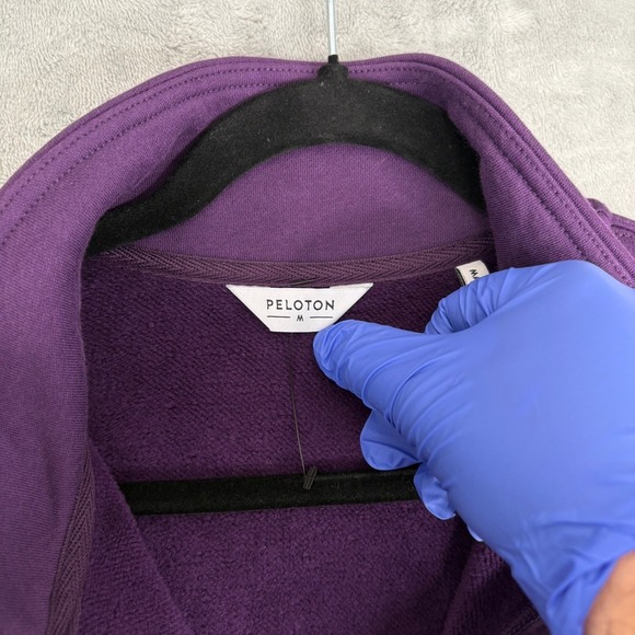 Peloton Purple Quarter Zip Sweatshirt Pullover Logo Long Sleeve Medium Women's - Picture 4 of 15